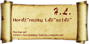 Horánszky László névjegykártya