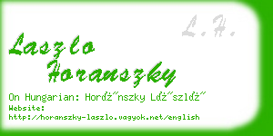 laszlo horanszky business card